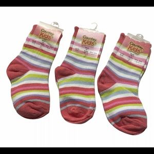 country Kids Rainbow Stripe Socks 5-6 shoe size 3-7